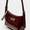 Cartera al hombro Mia en cuero Bordeaux