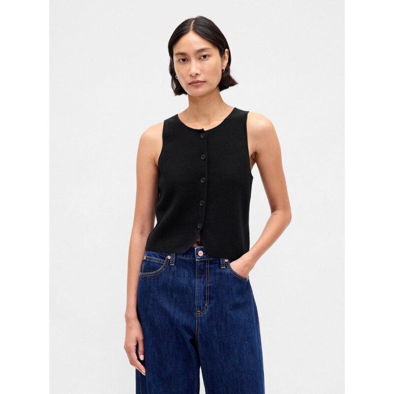 CASHSOFT LT TAILORED VEST BLACK