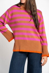 Sweater Rayado Rosa