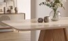 Juego De Comedor - 4 Sillas + Mesa Tapa De Vidrio - Celeste Gris Beige