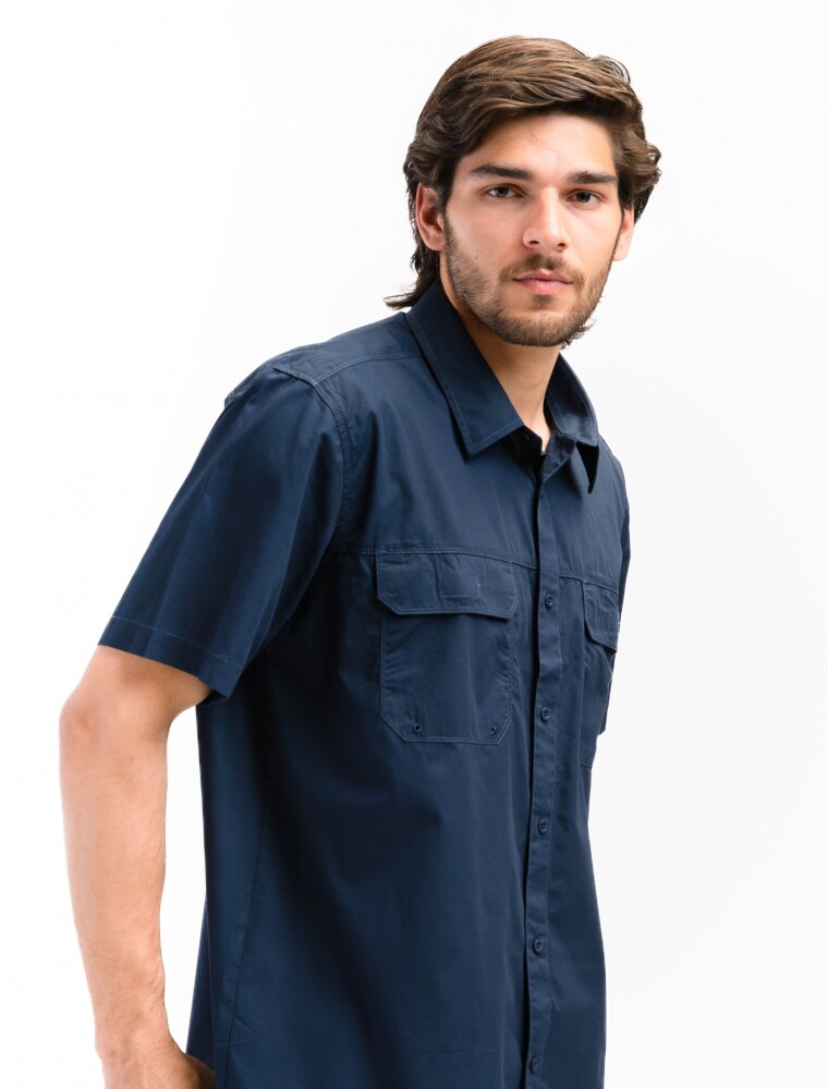 Camisa Fishing Manga Corta Marino
