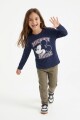 Remera m/l niña MICKEY AZUL MARINO