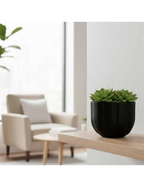 MACETA SPELLO ONDULATO NEGRA 15X15CM MACETA SPELLO ONDULATO NEGRA 15X15CM