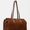 Bolso Paddock en efecto gamuza Tabaco