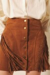 FLD FRINGES SUEDE CUERO Camel