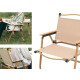 Silla plegable para campamento símil madera Grande Beige