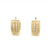 Caravanas Aros de oro Doble Brillo de oro- Oro bajo - Zirconia - CA8098 conpiedra