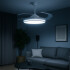 Ventilador De Techo Lámpara Led Aspas Retráctiles C/ Control Color Blanco