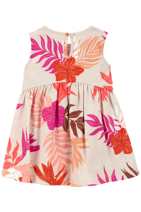Set dos piezas de algodón, vestido y monito bombachudo Sin color