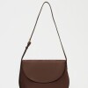 Cartera al hombro Mod en efecto gamuza Chocolate