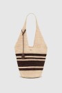 BOLSO LEAH STRIPES HOBO RAFIA Combinado