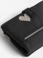 Bolsa Para Móvil De Nylon Con Corazones negro