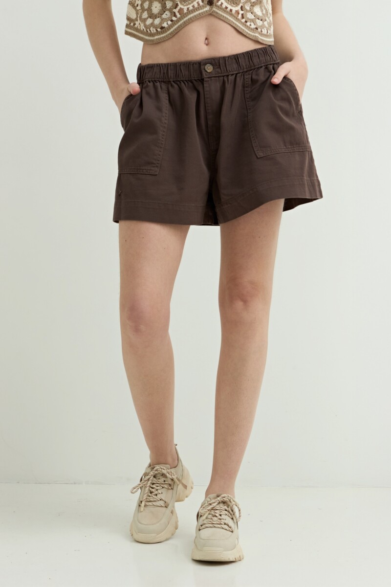 Short con cintura elastizada CHOCOLATE