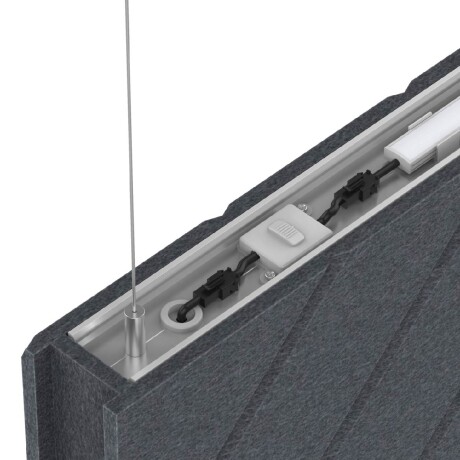 LUMINARIA LINEAL DE SUSPENDER 120CM 46W ACUSTICA ATOM - CCT Luminaria de Suspender Acústica Atom 120cm Gris CCT