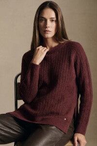 Sweater Texturado Bordeaux