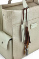 Bolso Tote de Cuero Vacuno y Pelo Natural Croco beige