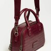Cartera de mano New Penny en efecto cuero croco Bordeaux