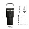 Vaso Térmico Stanley IceFlow Flip Straw 591ml Para Bebidas Frías En Movimiento Negro
