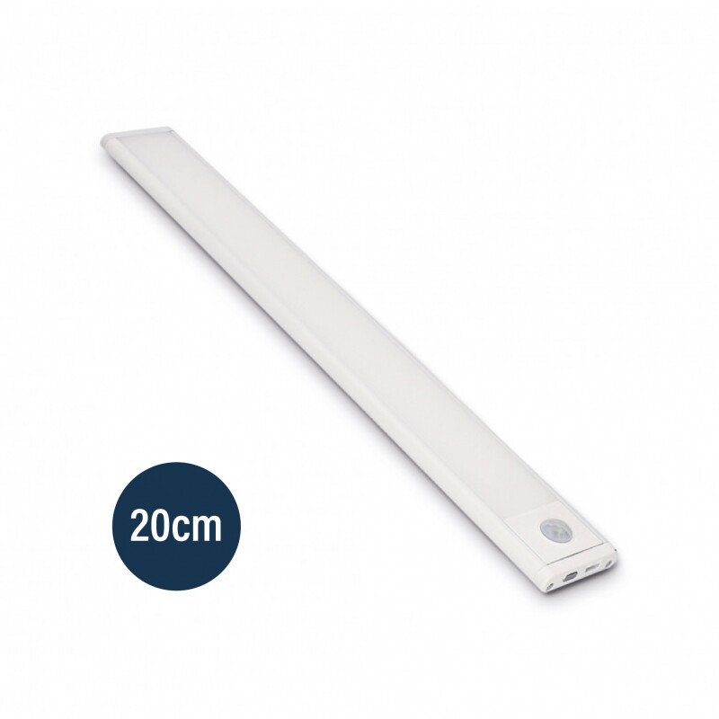 ARTEFACTO RECARGABLE MORAIS CON SENSOR DE MOVIMIENTO 20CM Lámpara Recargable Con Sensor De Movimiento Morais 20CM Blanco