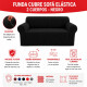 Funda cubre sofá elástica 2 cuerpos NEGRO