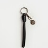 Llavero Coin en cuero liso Negro