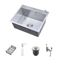 PILETA SIMPLE DE SOBREPONER 55 X 45 X 22 + ACCESORIOS - INOX PILETA SIMPLE DE SOBREPONER 55 X 45 X 22 + ACCESORIOS - INOX
