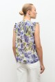 Blusa estampa Santa Rita azul piedra