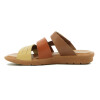 Country Sandalia Para Dama, Capellada Cuero , Suela Baja C/velcro S/ Talon Vainilla-damasco