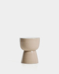 Mesa auxiliar exterior Mesquida de cerámica con acabado terracota glaseado Ø 35 cm con acabado crudo glaseado Ø 36 cm