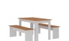 Juego de Comedor Primor - Mesa + 2 Bancos Blanco