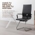 Silla Oficina Escritorio Patas Fijas Respaldo Anatómico Color Negro Plateado