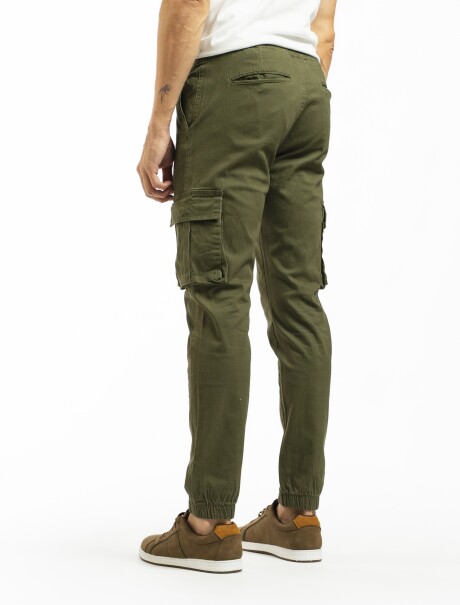 Pantalón Algodón Cargo Jogger Militar