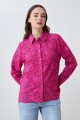 Camisa de broderie fucsia