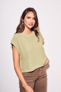 Chaleco Lurex Pistacho