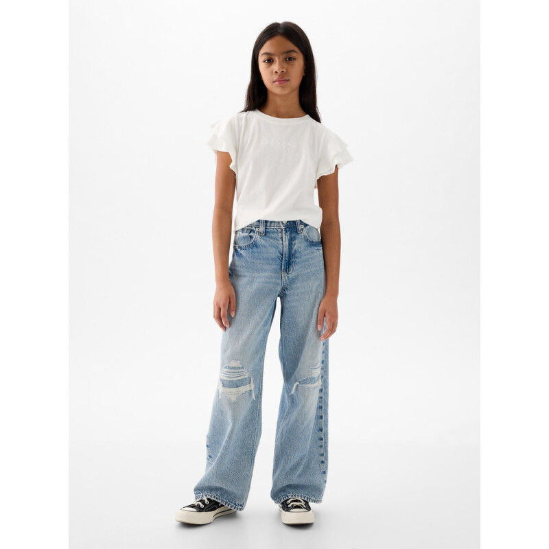 SS RUFFLE EMBRO BETTER GRPH TEE NEW OFF WHITE