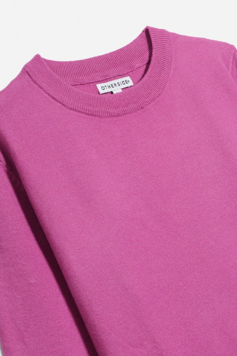 Sweater con detalle en manga ROSADO