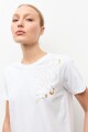 Remera bordado con brillos blanco