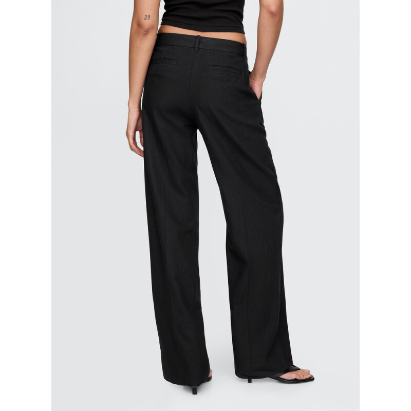 365 LR WIDE LEG - LINEN BASIC BLACK 2