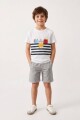 Remera m/c estampada escote a la base BLANCO