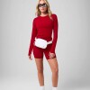 Polo Manga Larga Feather Tech+ Long-Sleeve Top Mujer Holly Berry