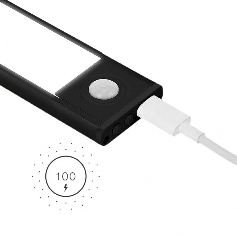 ARTEFACTO RECARGABLE MORAIS CON SENSOR DE MOVIMIENTO 20CM Lámpara Recargable Con Sensor De Movimiento Morais 20CM Negro