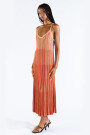 STRIPED LONG KNIT DRESS Fucsia