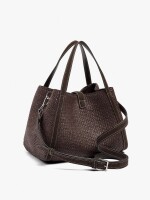 Bolso Tote Efecto Rafia Con Bandolera marron