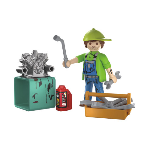 Mecánico con Herramientas Playmobil 14 Piezas U