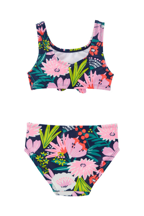 Traje de baño dos piezas con protección UPF 50+ diseño flores Sin color