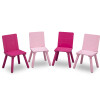 Juego de mesa y 4 sillas para niños rosa, fucsia y blanco Juego de mesa y 4 sillas para niños rosa, fucsia y blanco