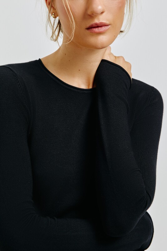 BLUSA ML FEM PRETO ESCURO