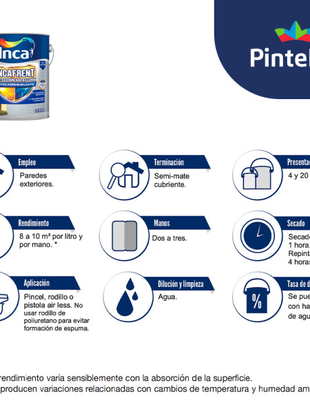 INCAFRENT COLORES INTERMEDIOS - 17.4 LTS. N/A