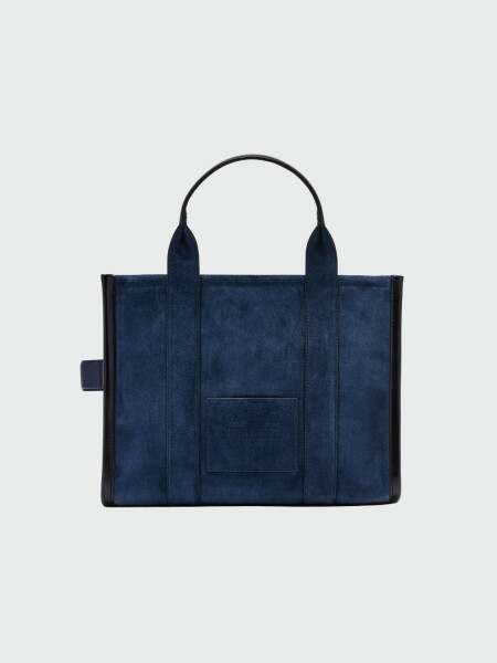 MARC JACOBS - The Suede Leather Blocked Medium Tote Azul navy