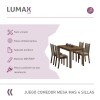 Juego de comedor con mesa de madera y 4 sillas rústicas/sintéticas Juego de comedor con mesa de madera y 4 sillas rústicas/sintéticas